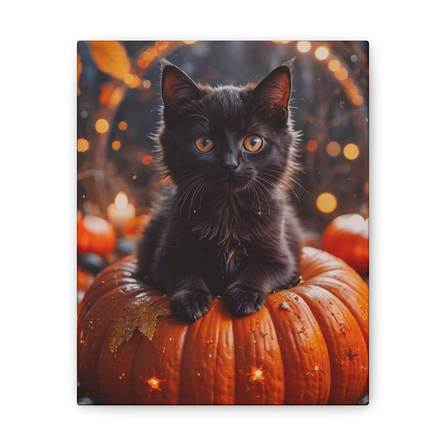 Kitty in Pumkin - Canvas Stretched, 0.75" - Halloween