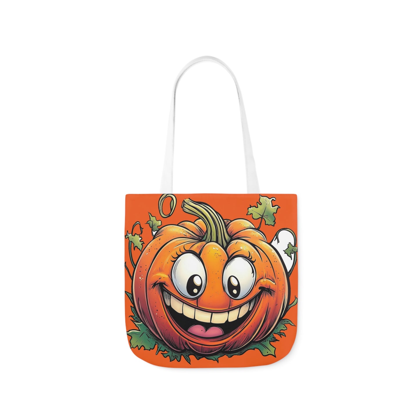 Happy Pumpkin - Canvas Tote Bag, 5-Color Straps - Halloween