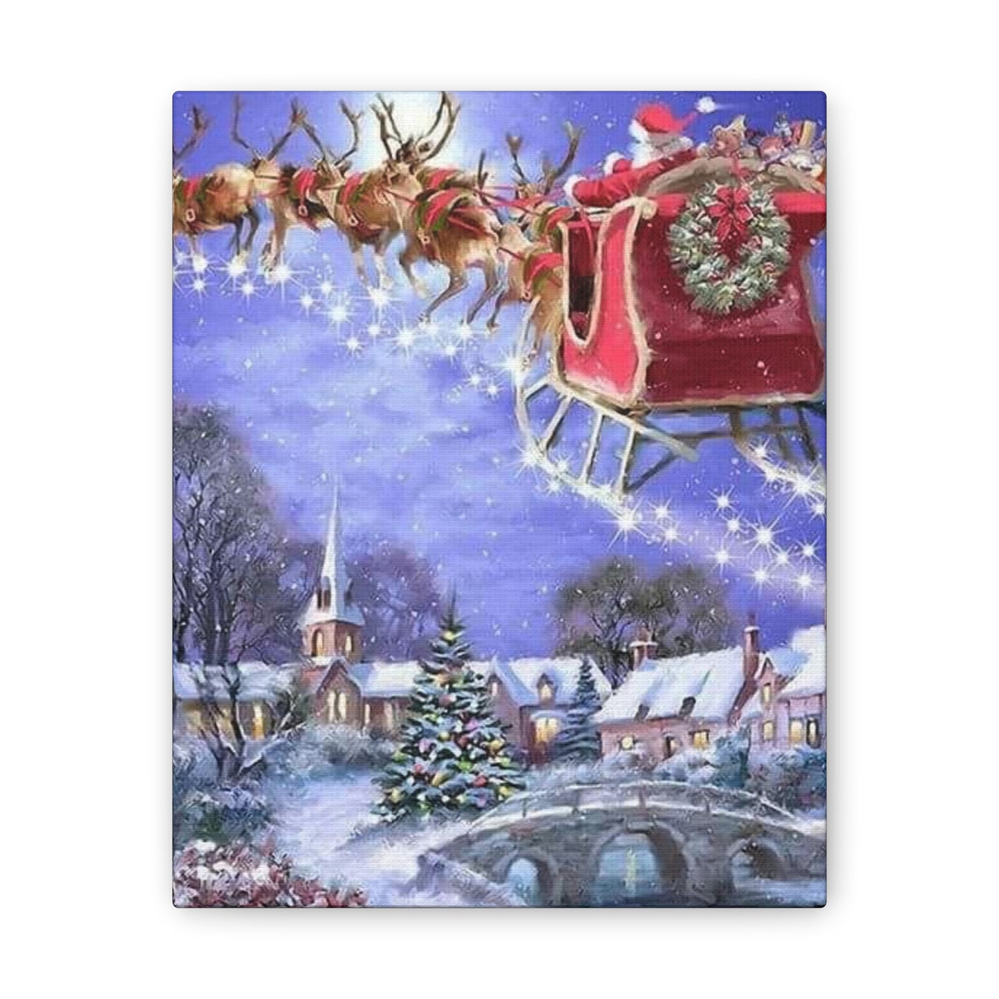 Santa's Coming - Canvas Stretched, 0.75" Christmas