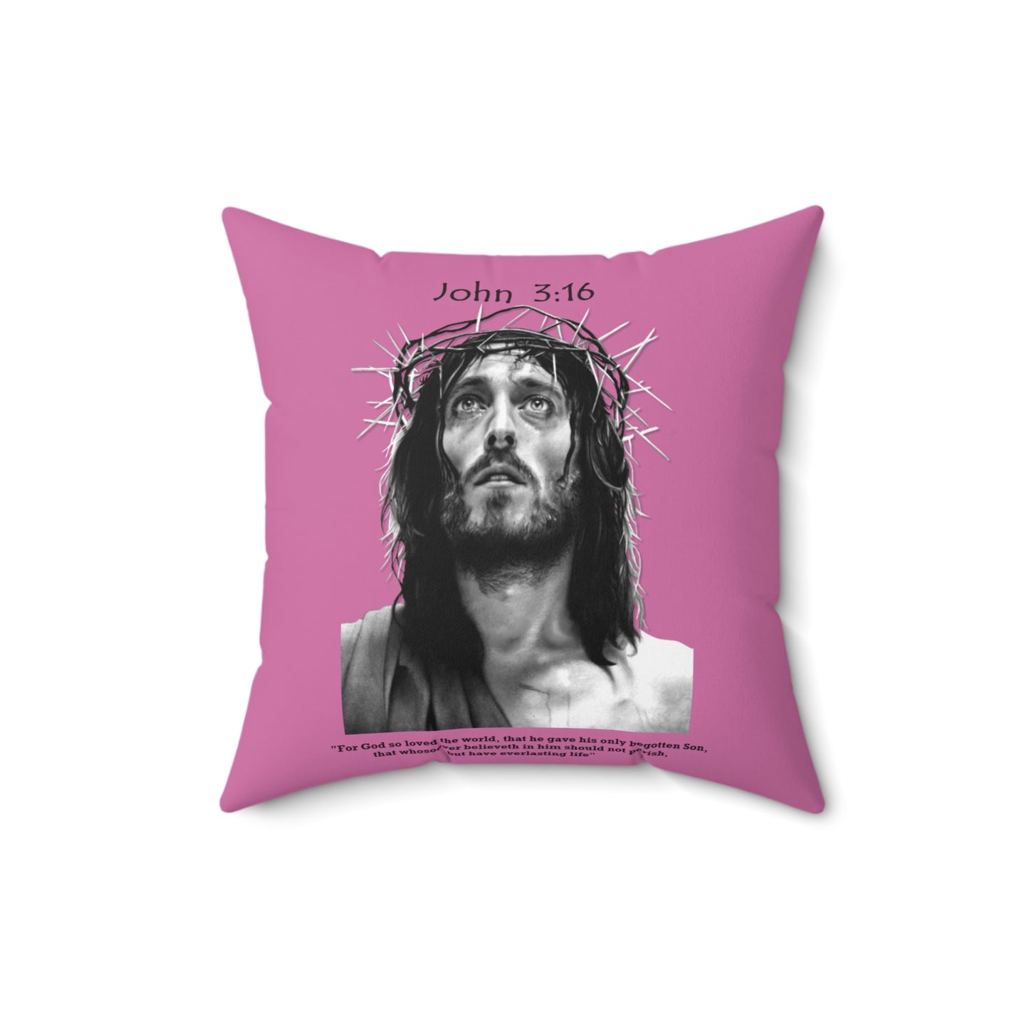 John 3:16 - Faux Suede Square Pillow - Easter