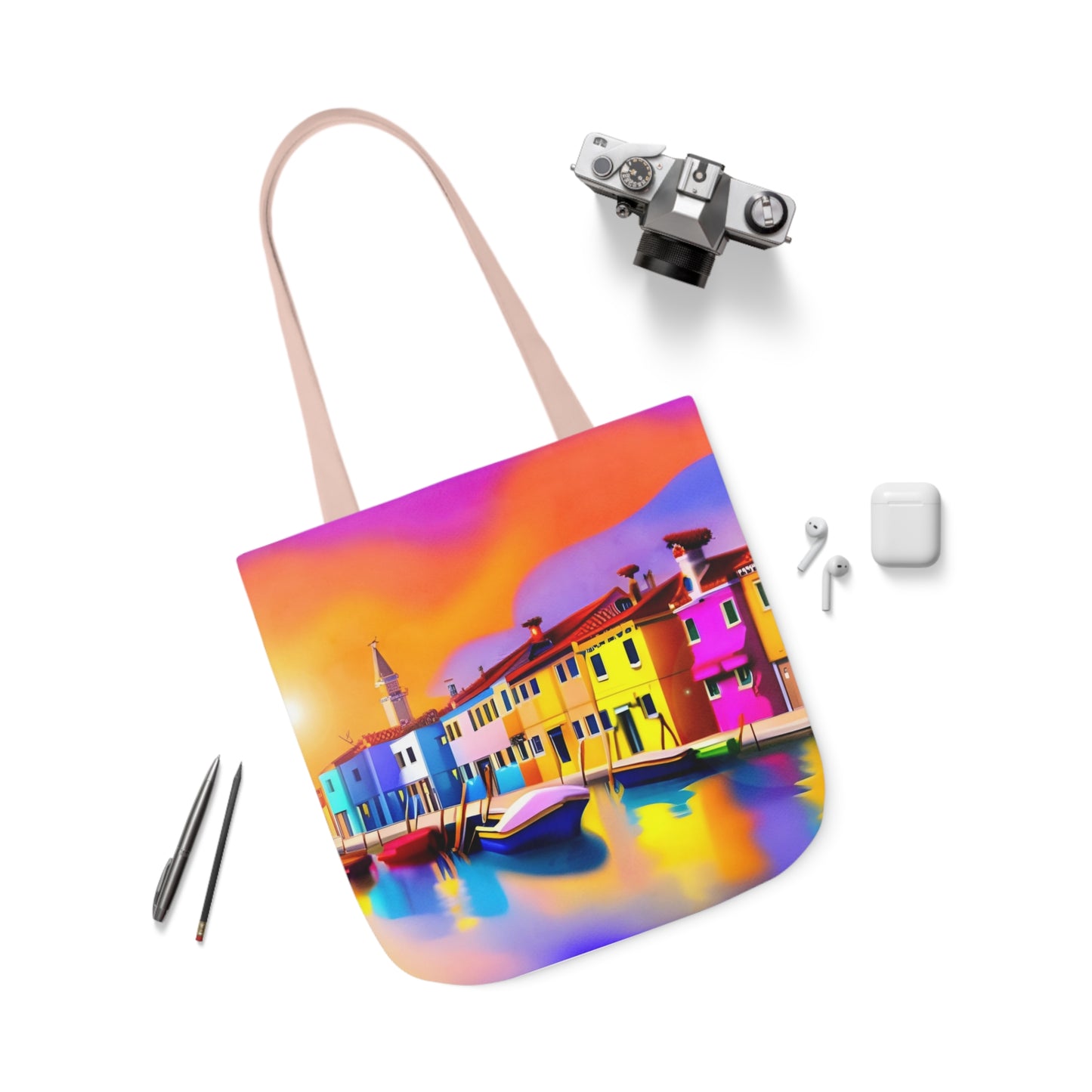 Venice - Canvas Tote Bag, 5-Color Straps