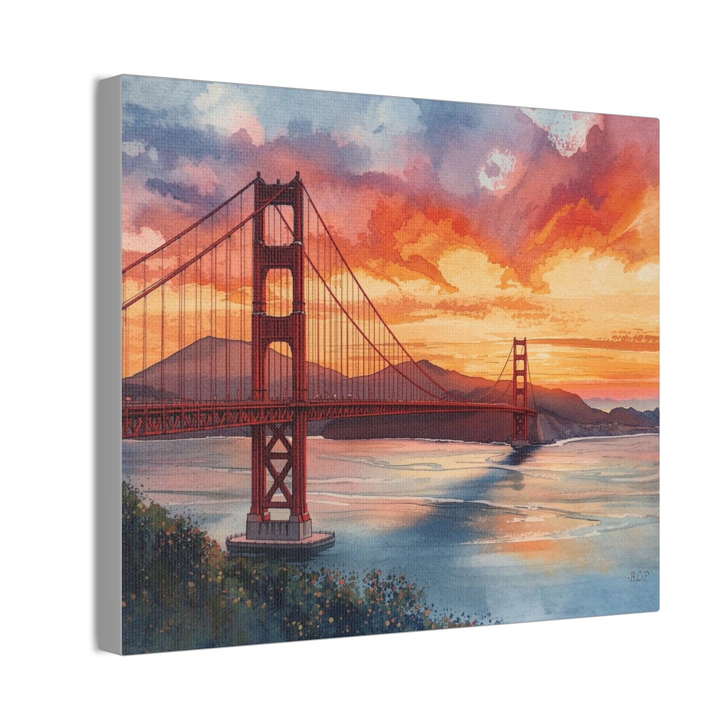 Golden Gate at Sunset = Canvas Stretched, 0.75" - Wall Art 2026 - Places