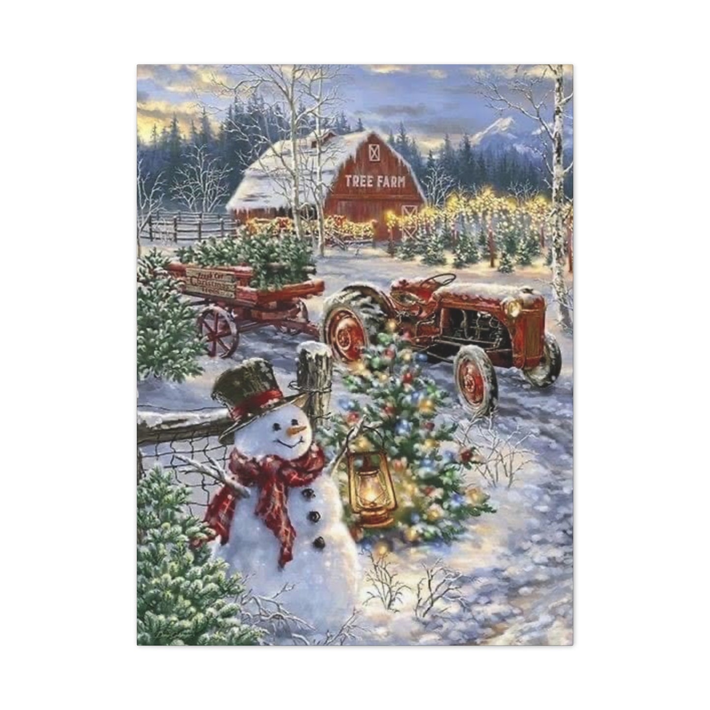 On the Farm - Canvas Stretched, 0.75" Christmas