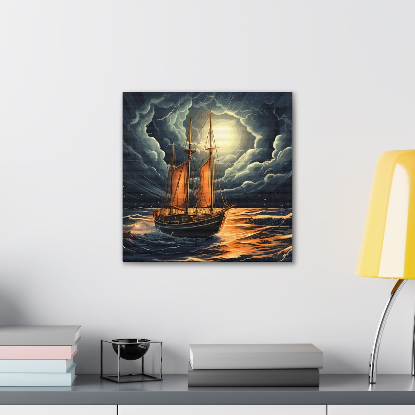 Sailing in the moonlight - Canvas Stretched, 0.75"