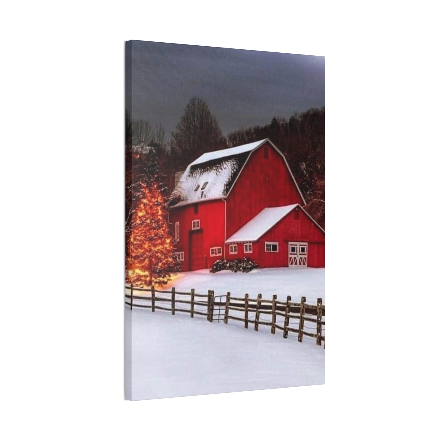 Barn in Winter - Canvas Stretched, 0.75"