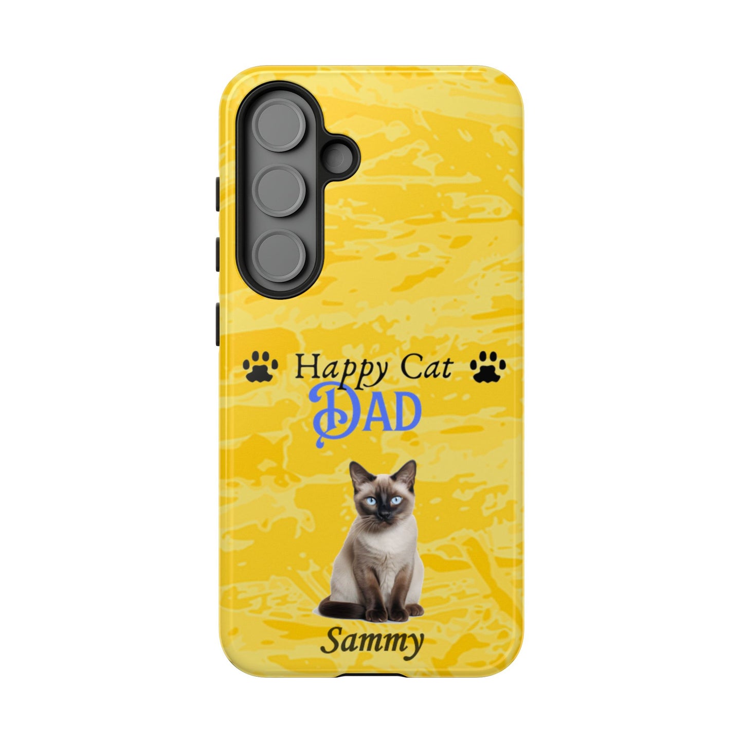 Happy Cat Dad - Personalized - Whimsical Phone Cases - Father's Day