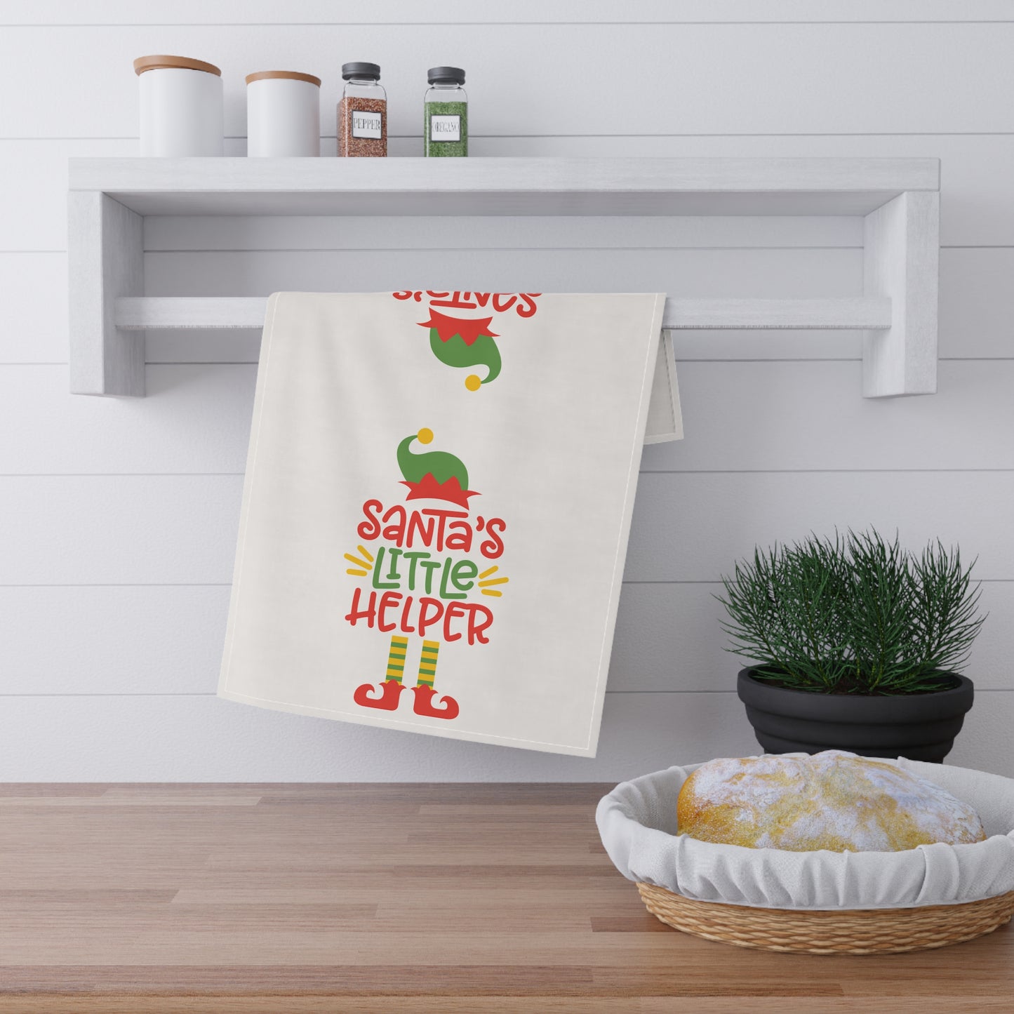 Santa's Helper - Tea Towels (cotton, poly) - Christmas