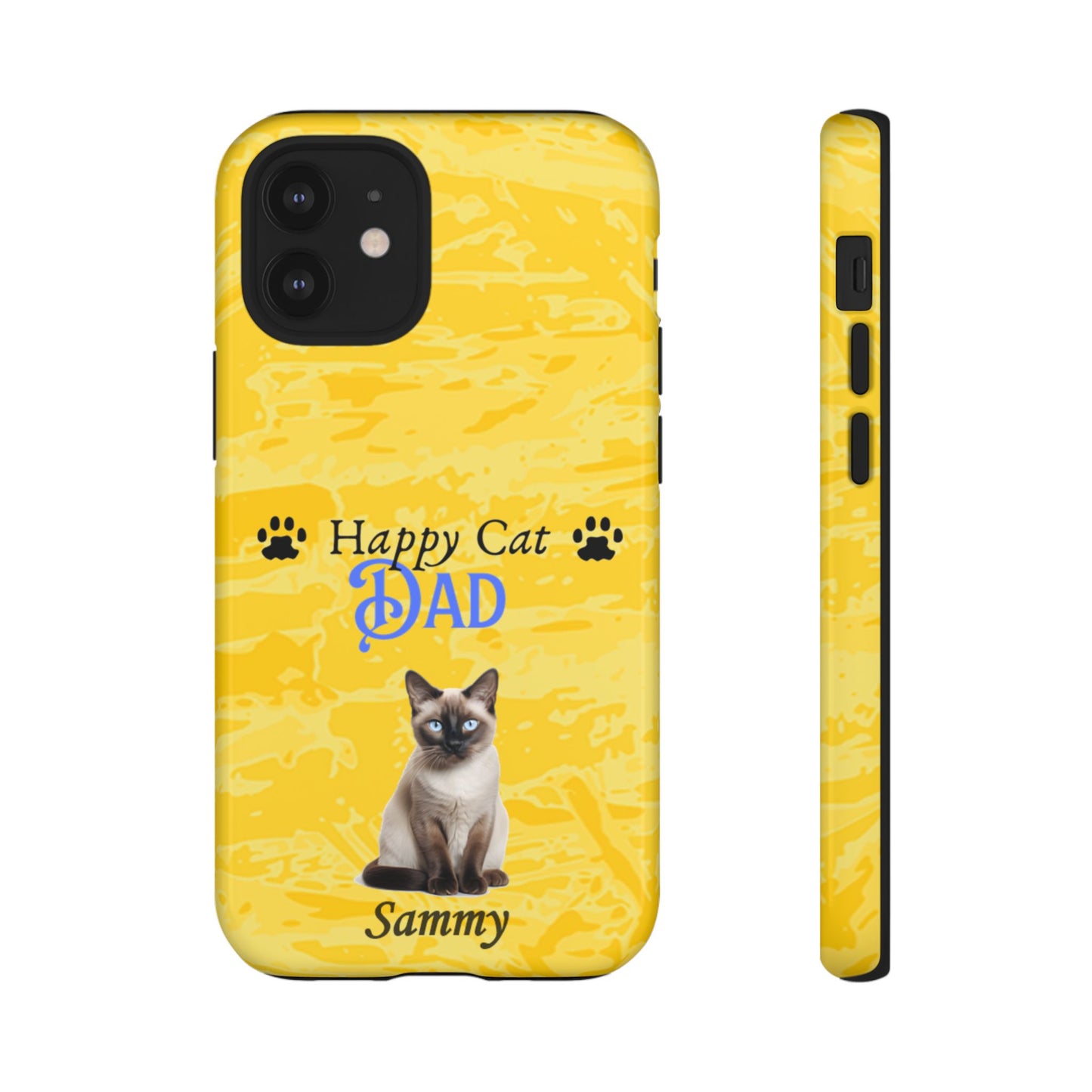 Happy Cat Dad - Personalized - Whimsical Phone Cases - Father's Day