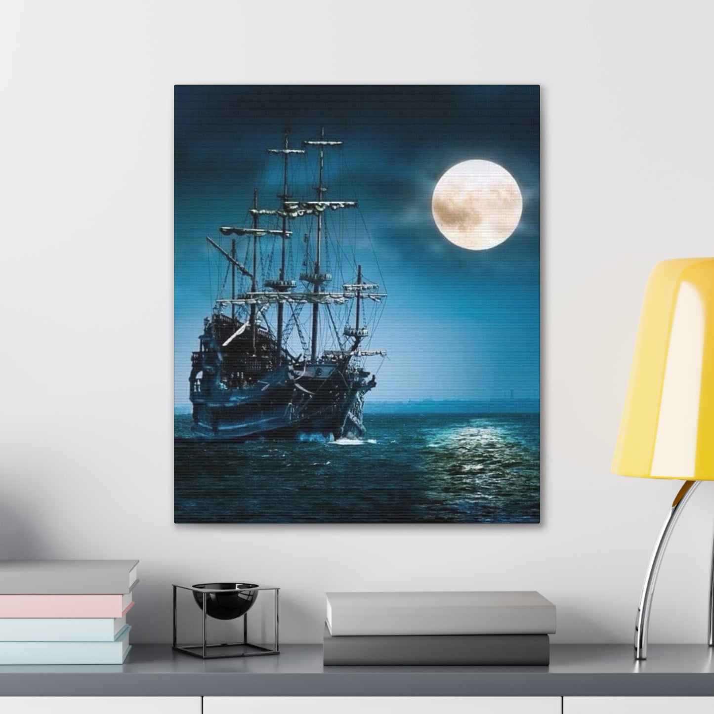 At Sea by Moonlight - Canvas Stretched, 0.75"