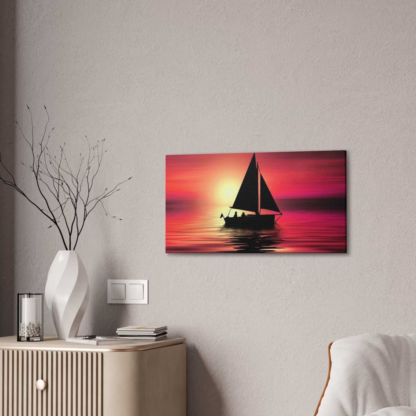 Sailing at Sunset - Canvas Stretched, 0.75"