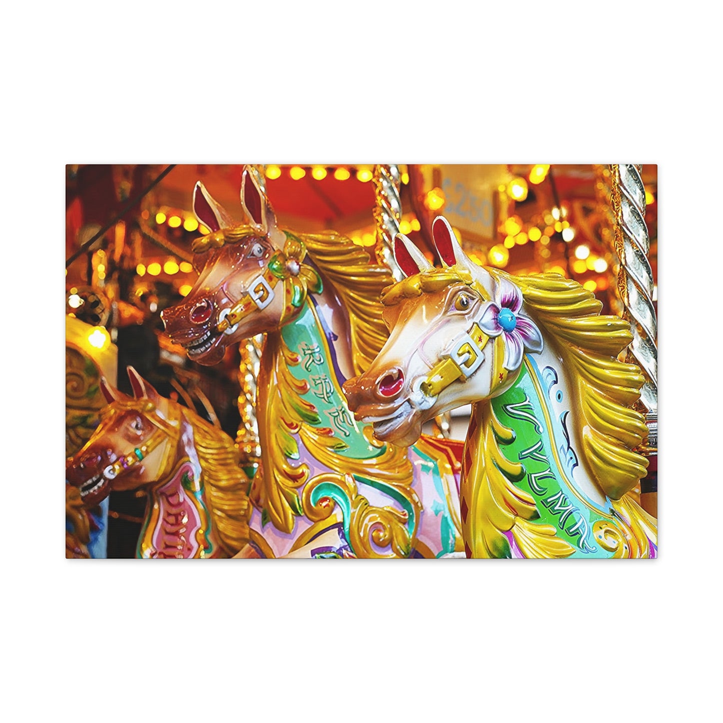 Carousel Horses 1 - Canvas Stretched, 0.75"