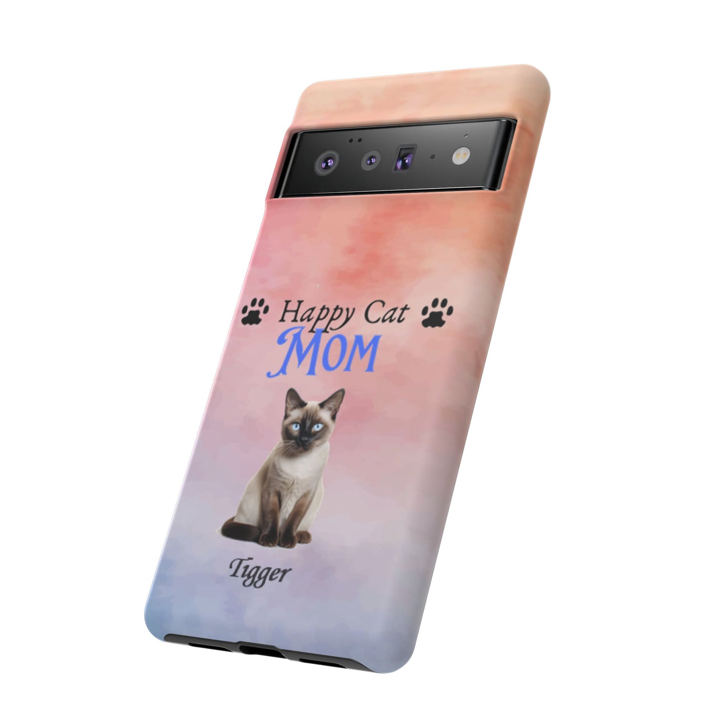 Happy Cat Mom - Personalized - Whimsical Phone Cases - Mother's Day