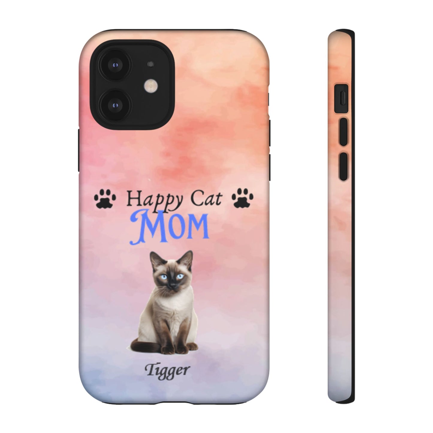 Happy Cat Mom - Personalized - Whimsical Phone Cases - Mother's Day