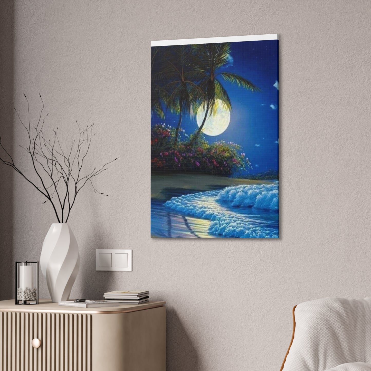 Desert Island Moon Light - Canvas Stretched, 0.75"