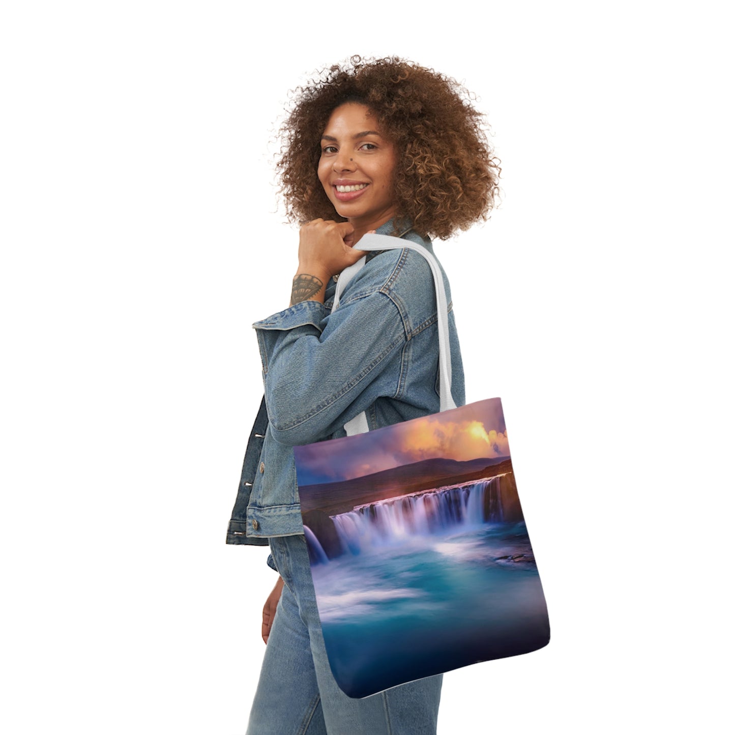 Waterfall - Canvas Tote Bag, 5-Color Straps