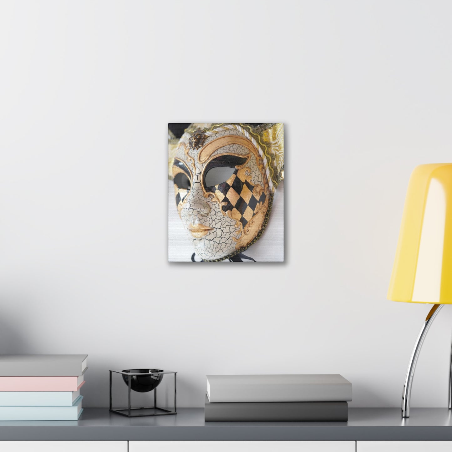 Gold and Silver Mask - Canvas Stretched, 0.75"