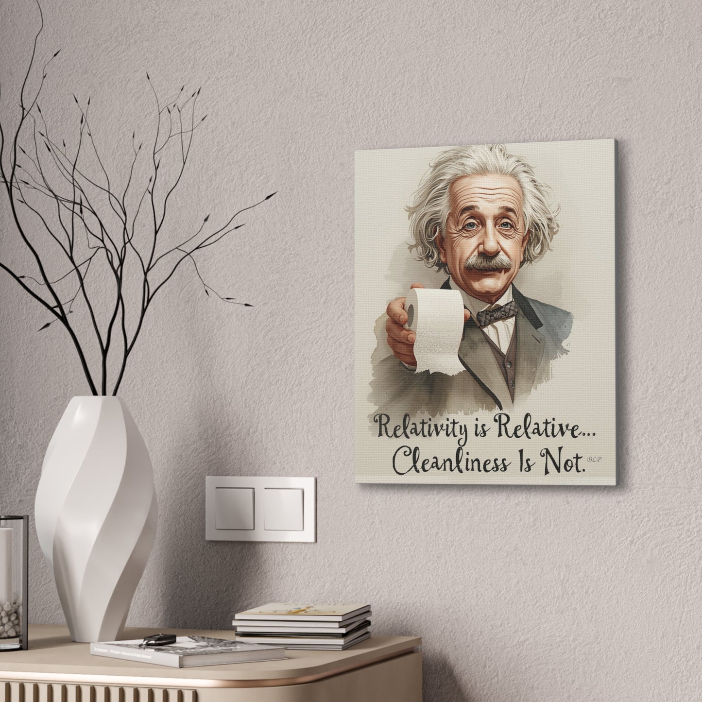 Einstein - Canvas Stretched, 0.75" - 2026 Wall Art - Bathroom Humor