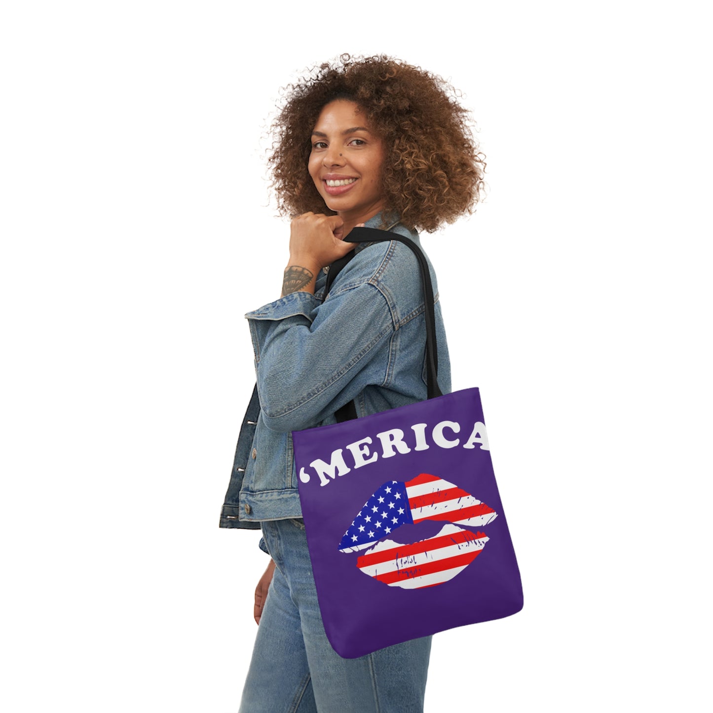 America - Canvas Tote Bag, 5-Color Straps