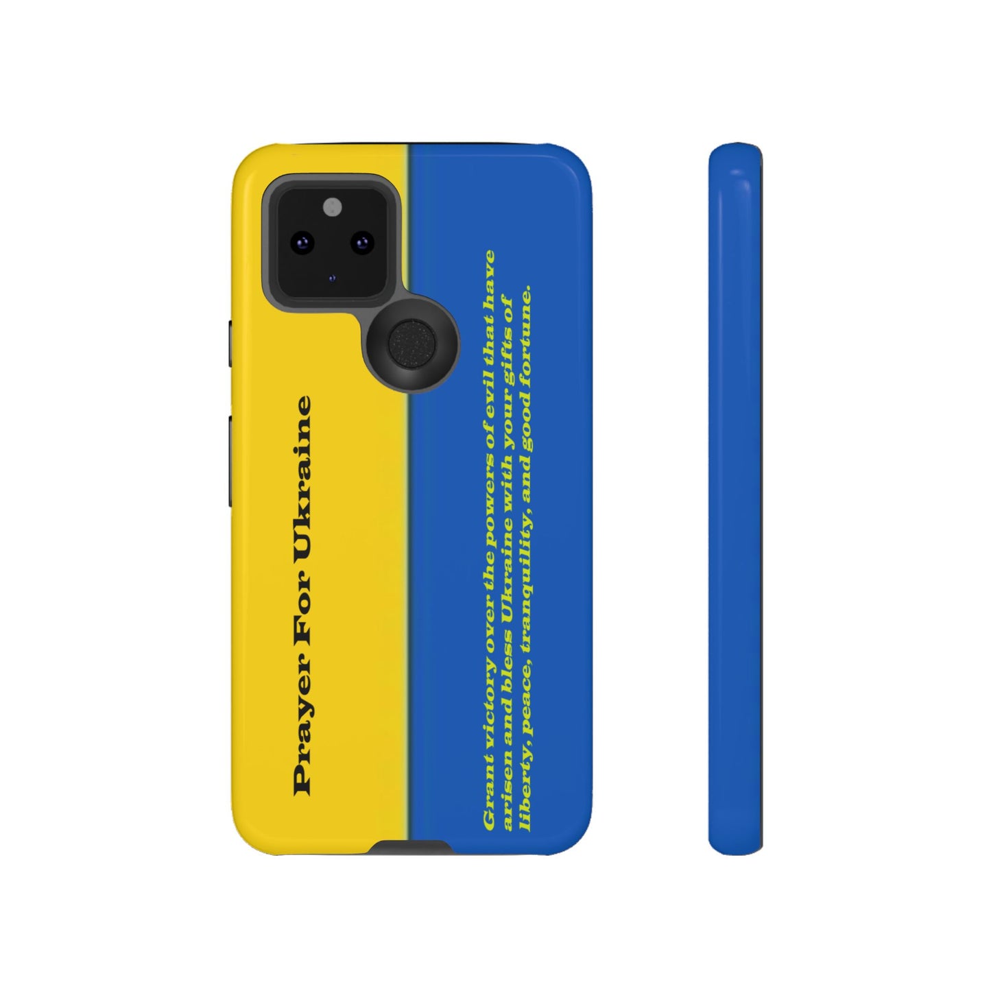 Flag of Ukraine with Prayer - Flag Phone Cases