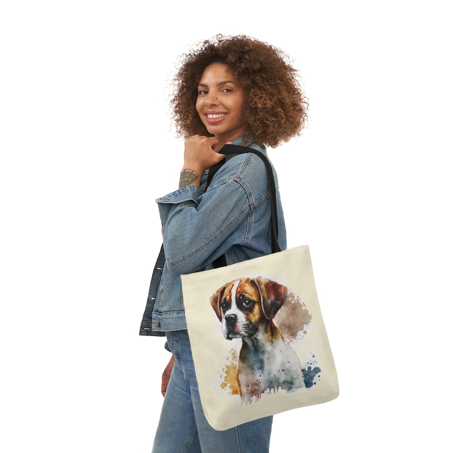 Boxer - Canvas Tote Bag, 5-Color Straps