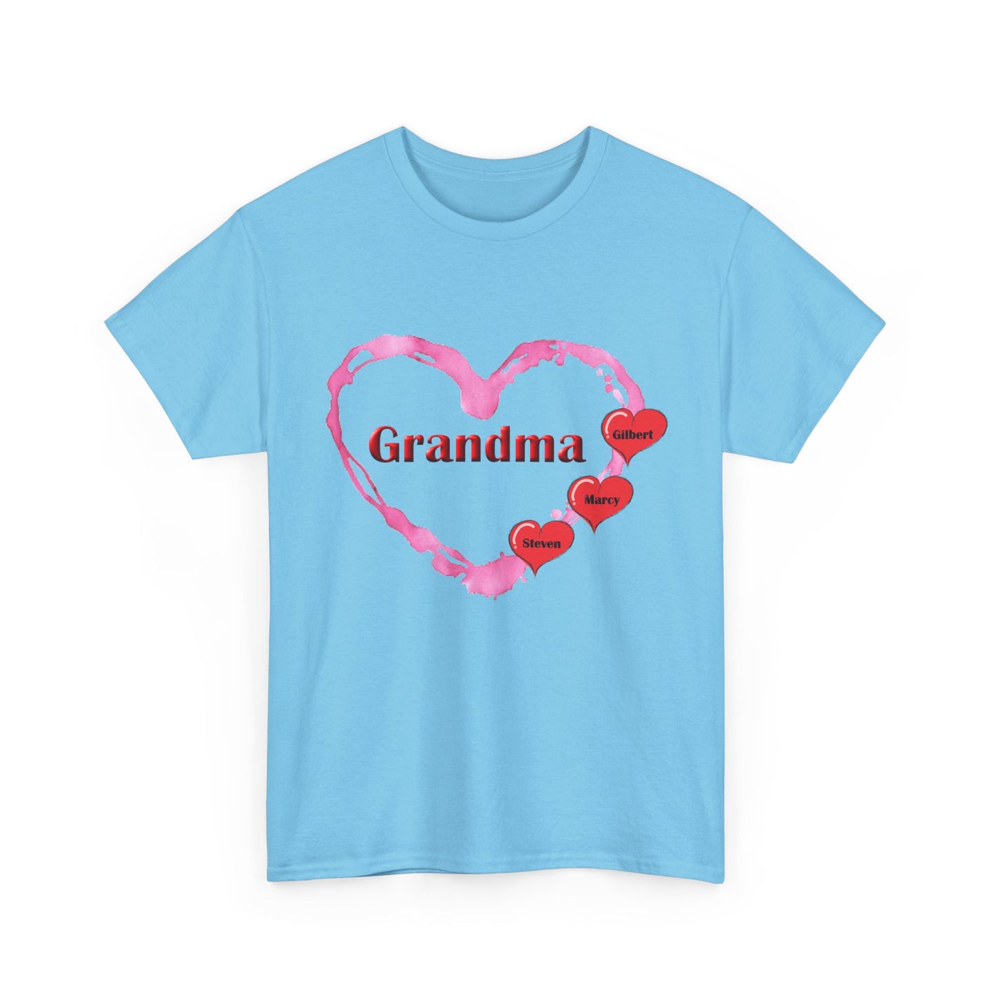 Grandma Love - Personalized - Unisex Heavy Cotton T-Shirt Mother's Day