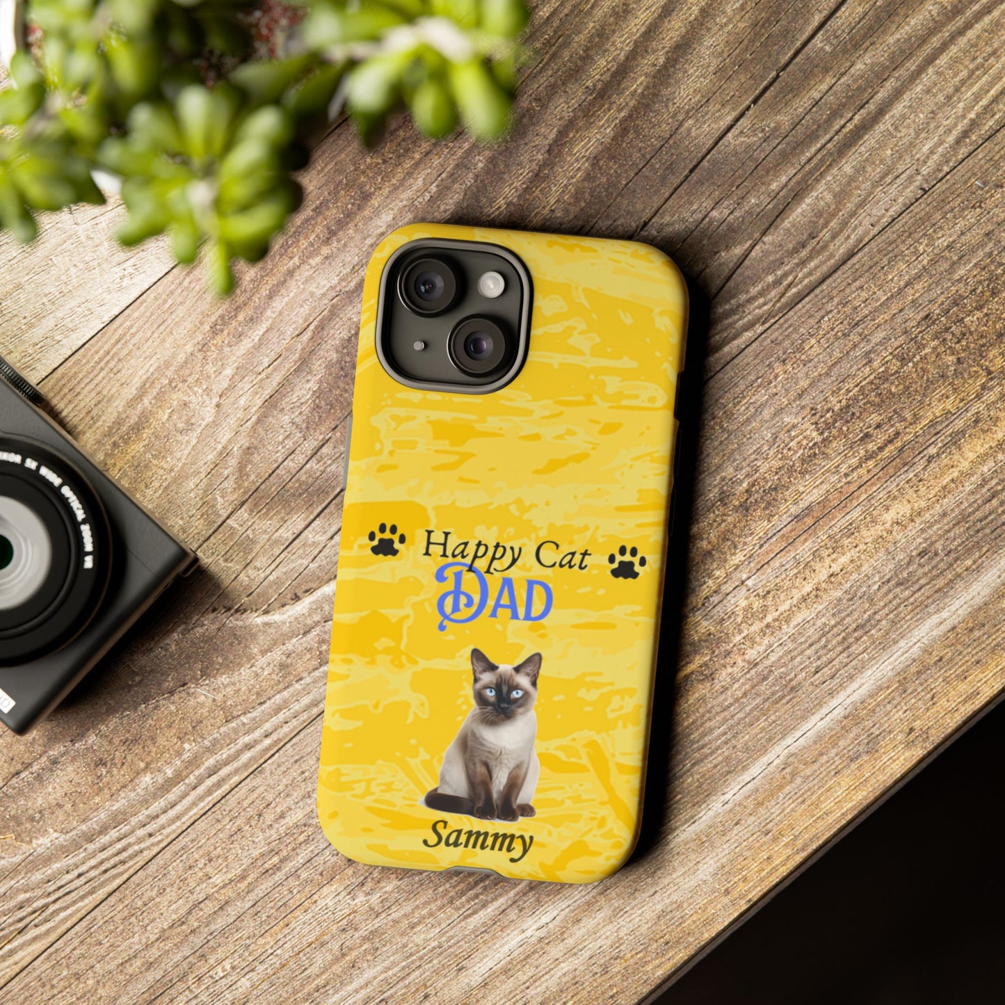 Happy Cat Dad - Personalized - Whimsical Phone Cases - Father's Day