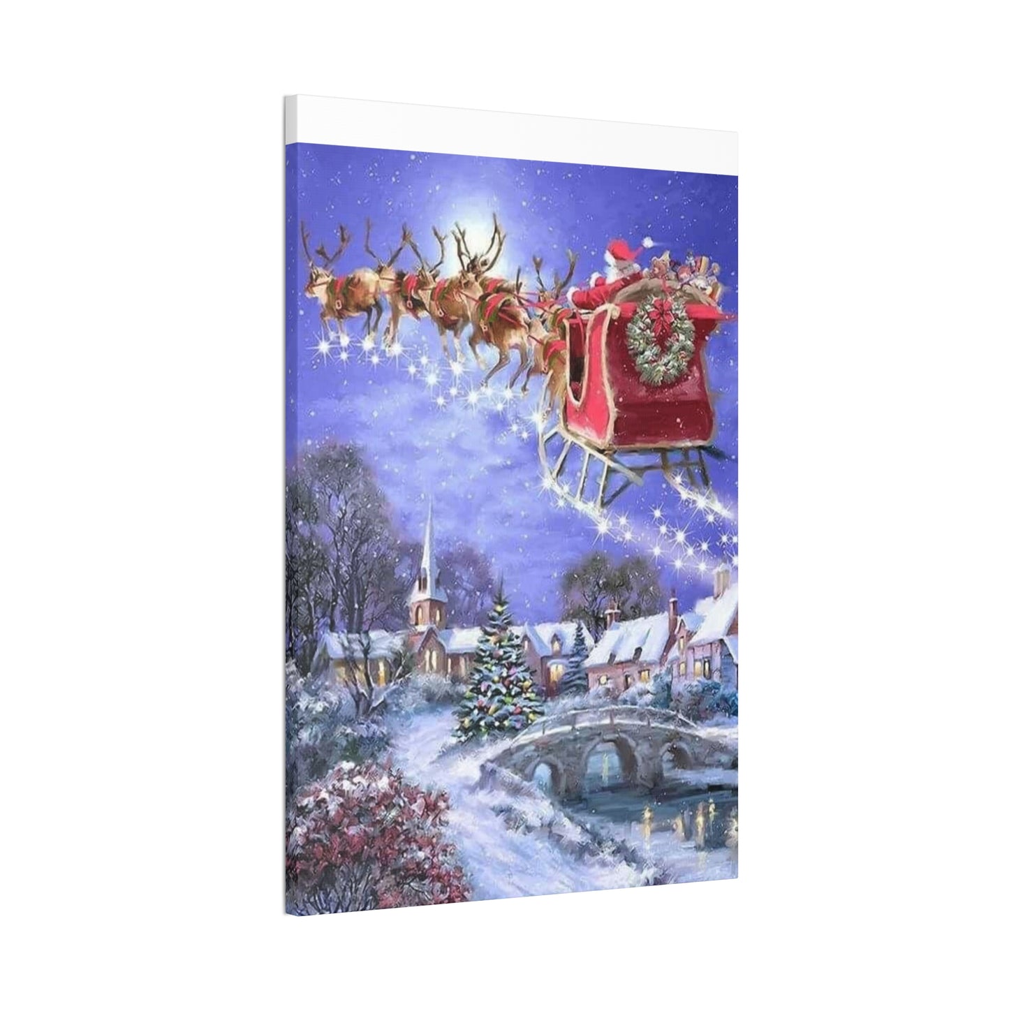 Santa's Coming - Canvas Stretched, 0.75" Christmas