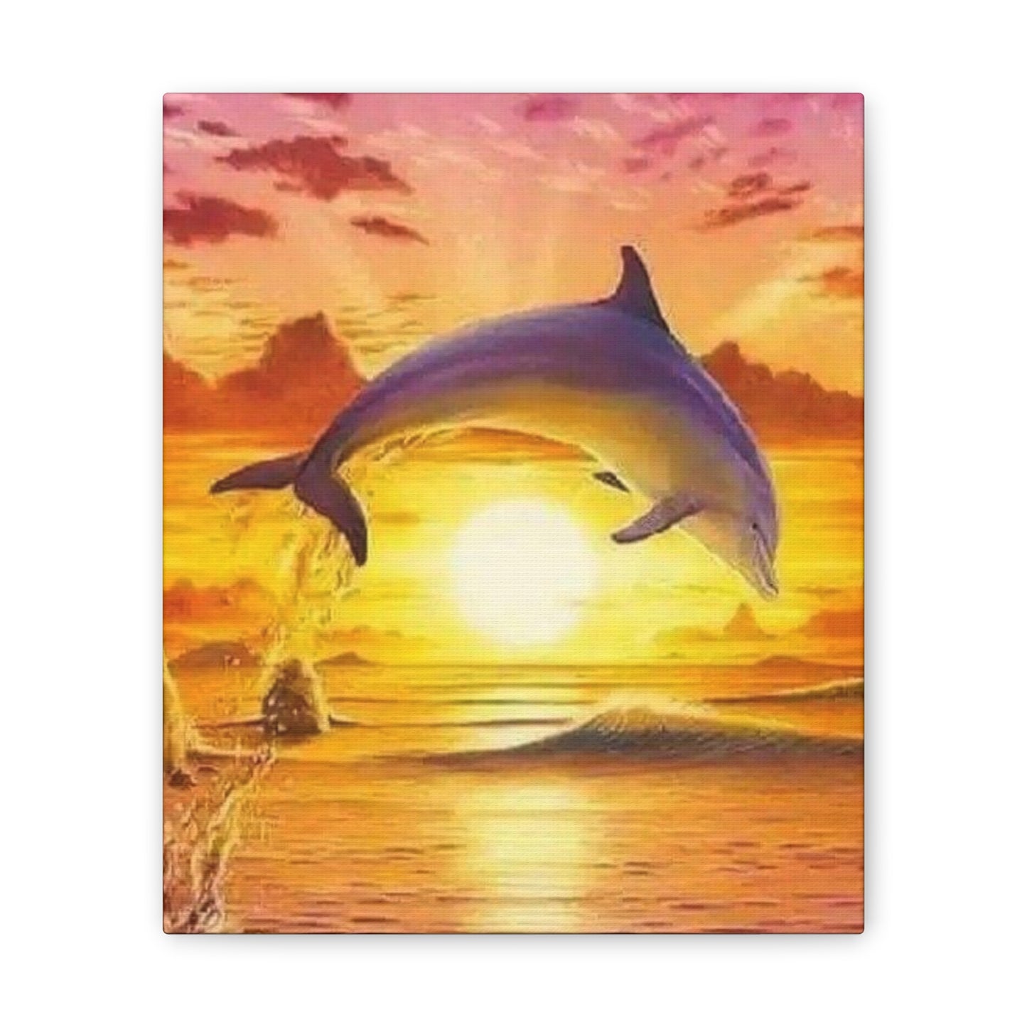 Dolphin - Canvas Stretched, 0.75"