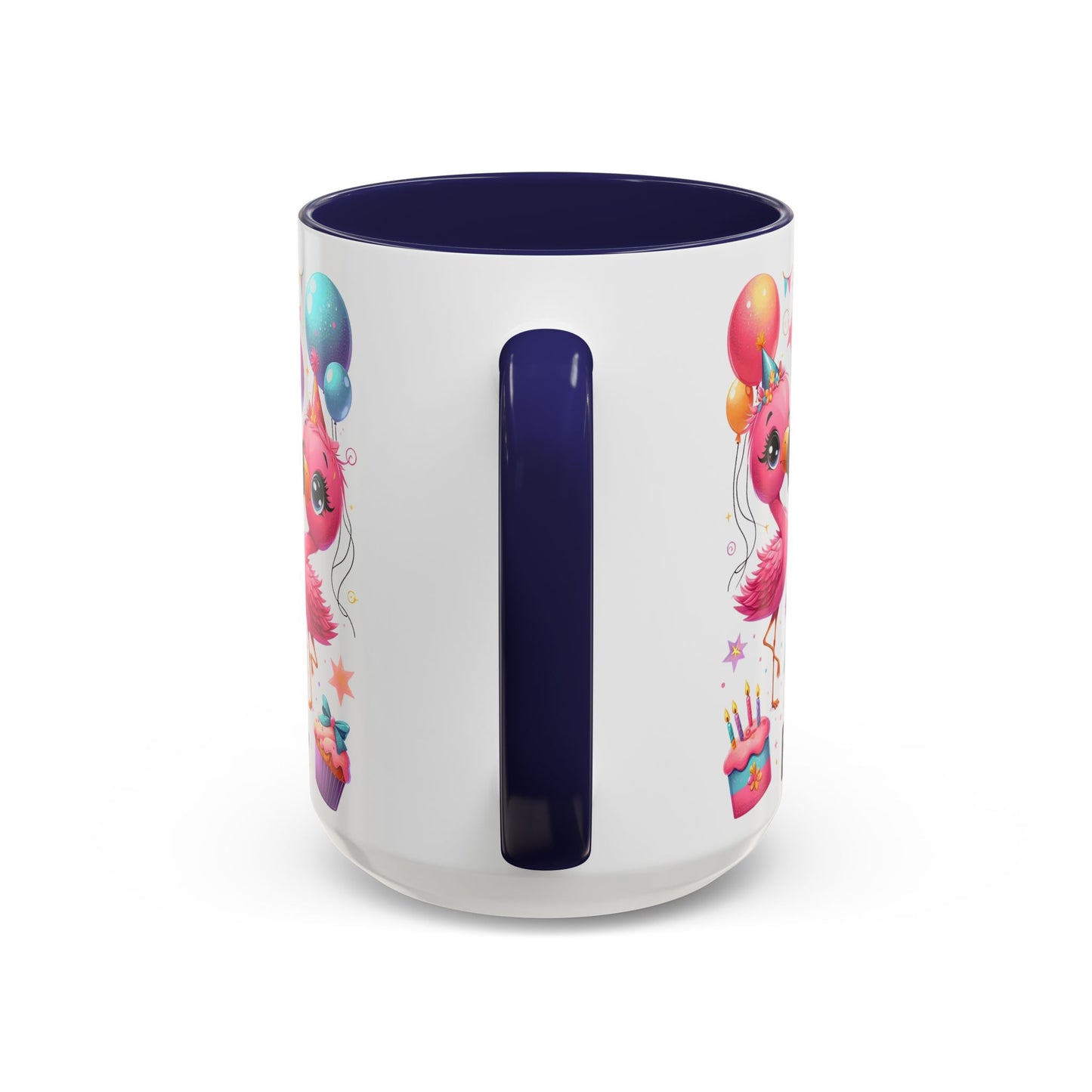 Happy Flamingo Birthday - Accent Coffee Mug (11, 15oz)