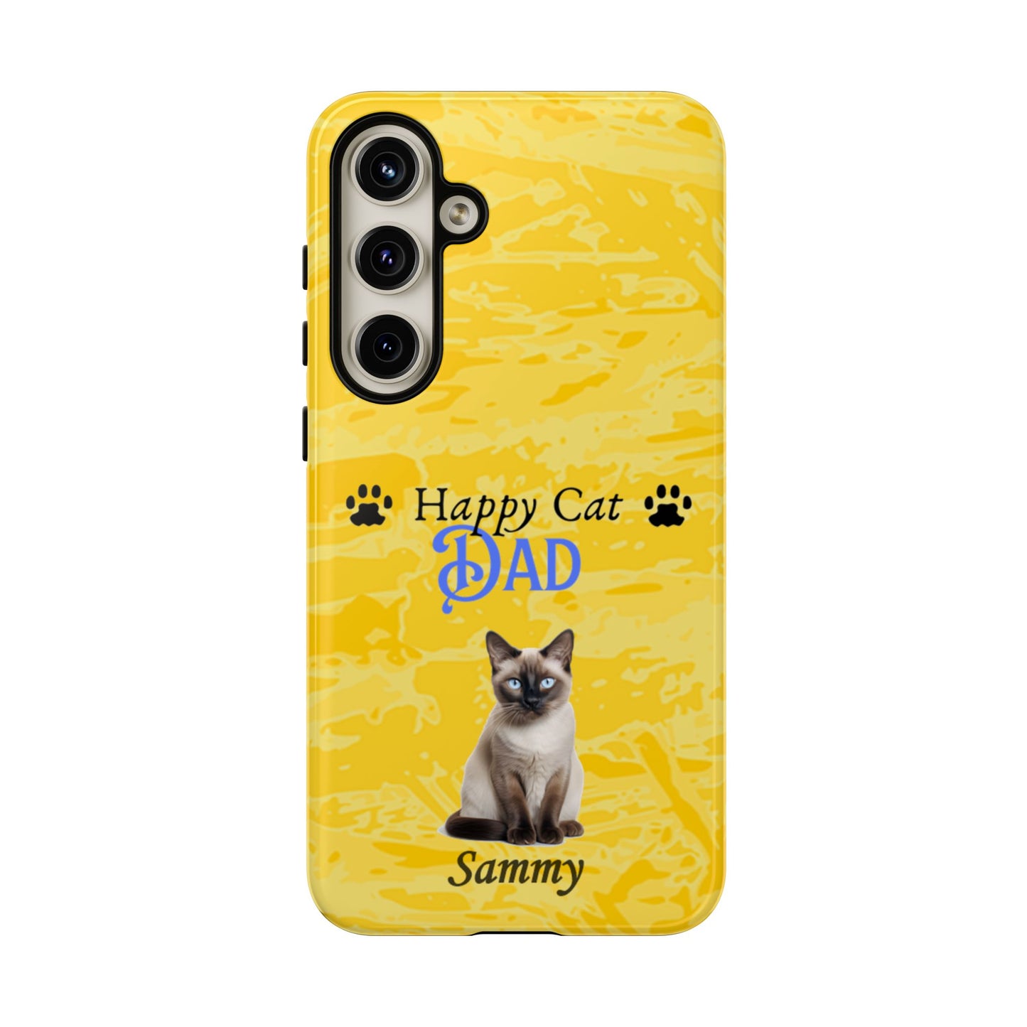 Happy Cat Dad - Personalized - Whimsical Phone Cases - Father's Day