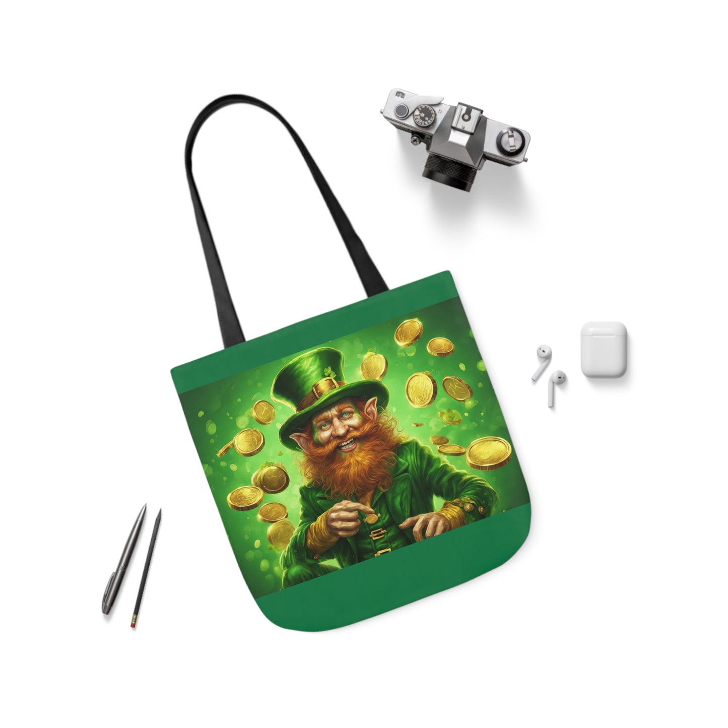 St. Patricks - Canvas Tote Bag, 5-Color Straps