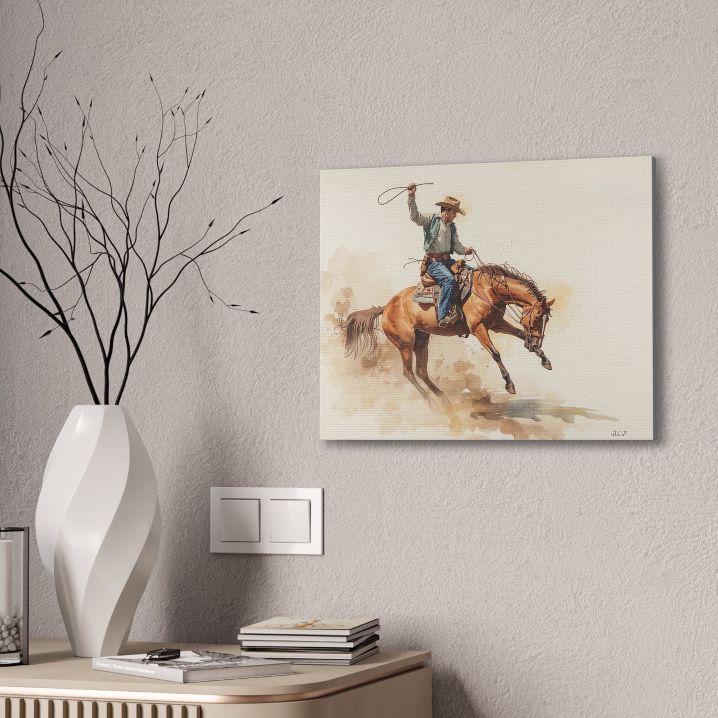 Bronc Rider - Canvas Stretched, 0.75" - Wall Art 2026 - Individuals