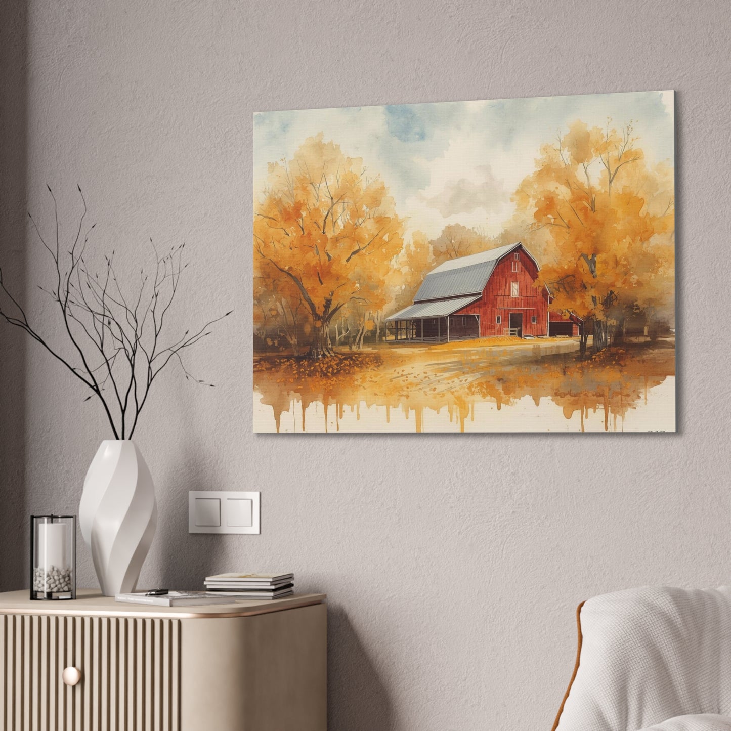 Red Barn - Canvas Stretched, 0.75"- 2026 Wall Art