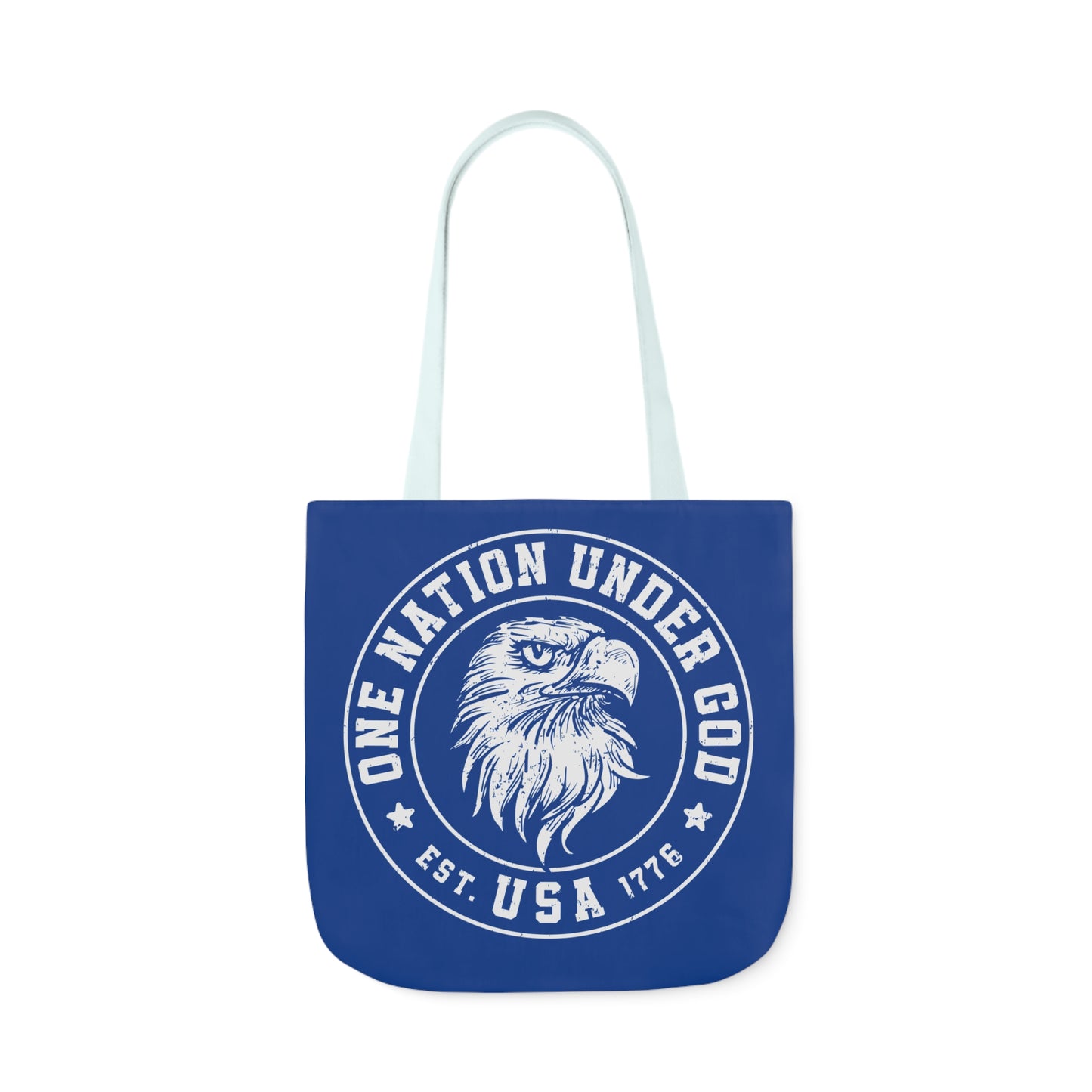 One Nation - Canvas Tote Bag, 5-Color Straps - Mother's Day - Father's Day - Veterans - Patriotic