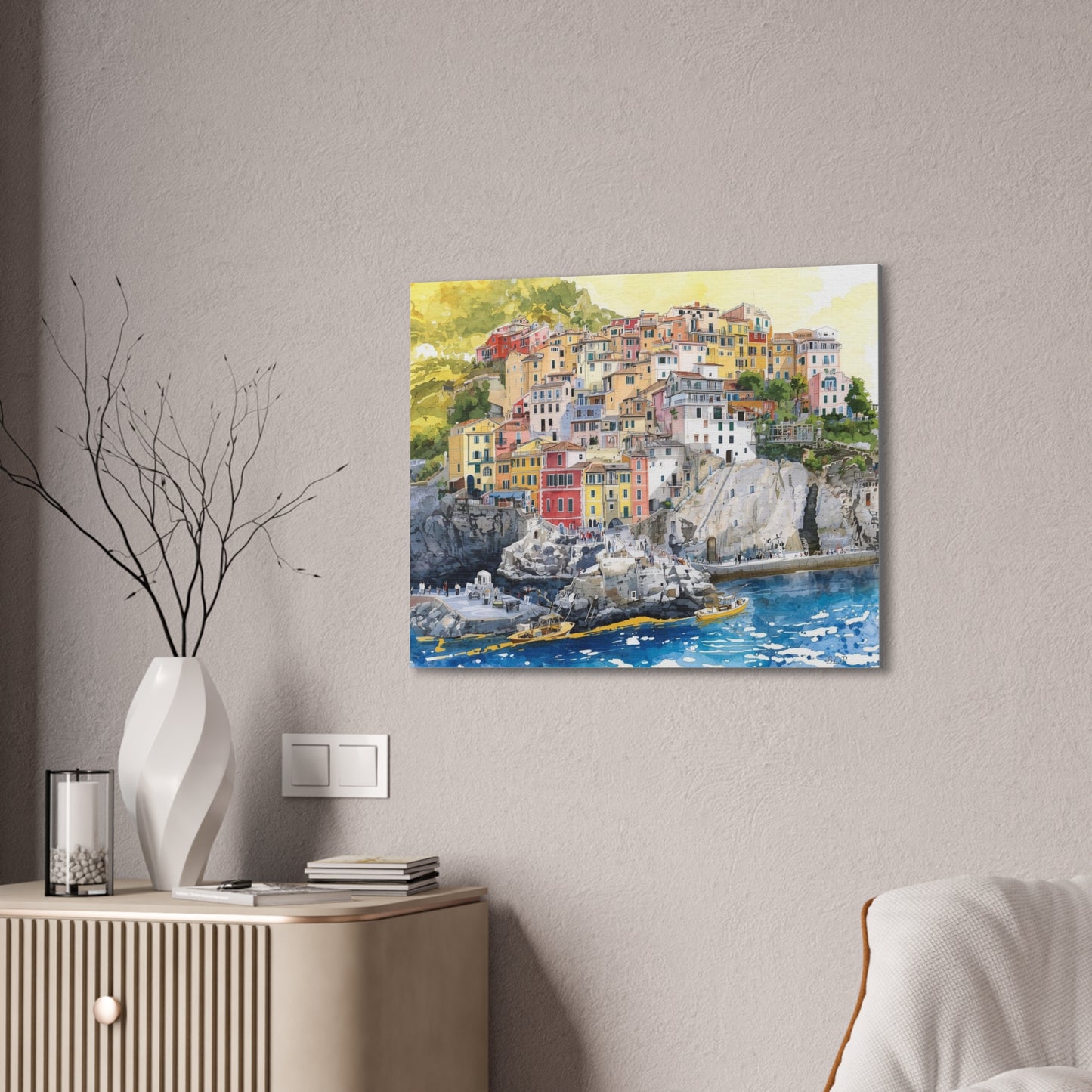 Italian Coastal City - Canvas Stretched, 0.75" - Wall Art 2026 - Scenes