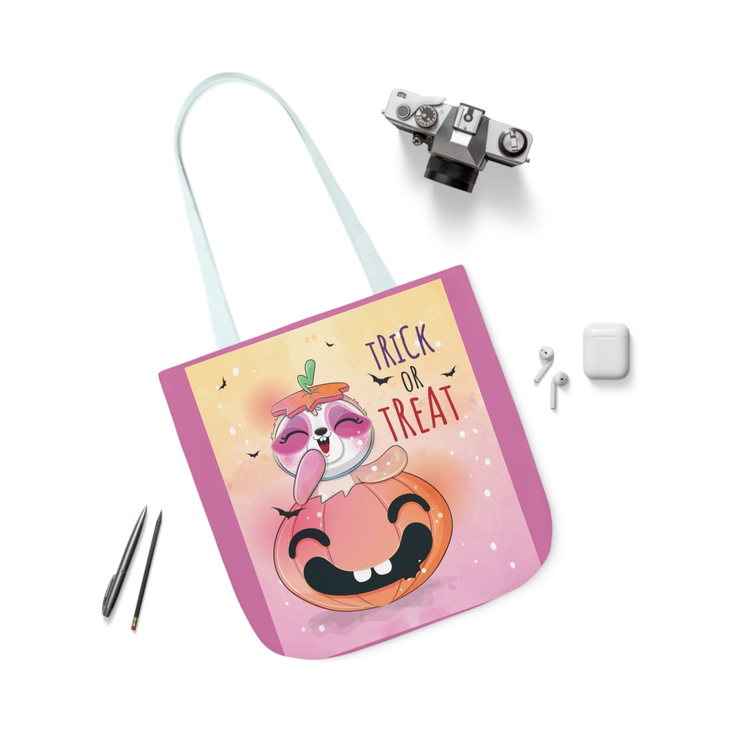 Trick or Treat - Canvas Tote Bag, 5-Color Straps - Halloween