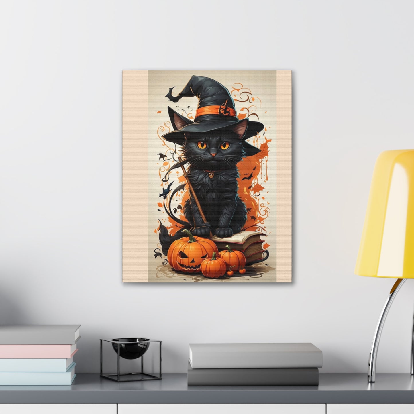 Black Cat - Canvas Stretched, 0.75" - Halloween