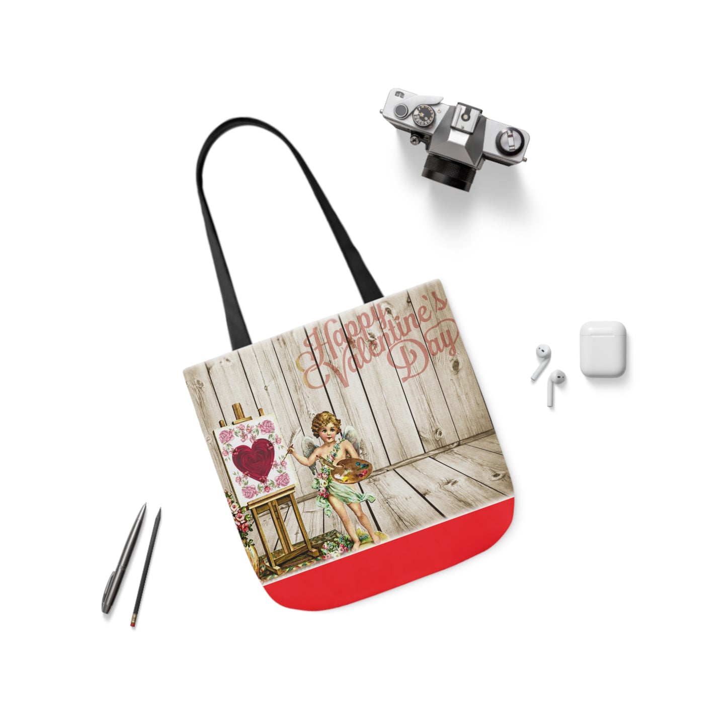 Valentines - Canvas Tote Bag, 5-Color Straps