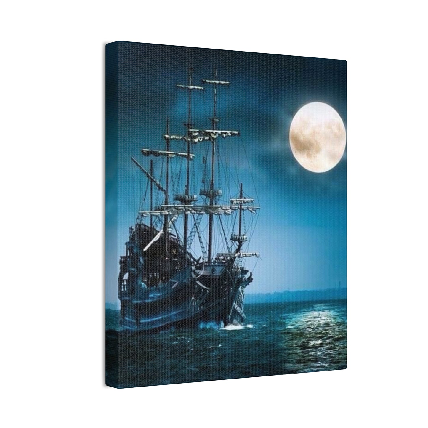 At Sea by Moonlight - Canvas Stretched, 0.75"