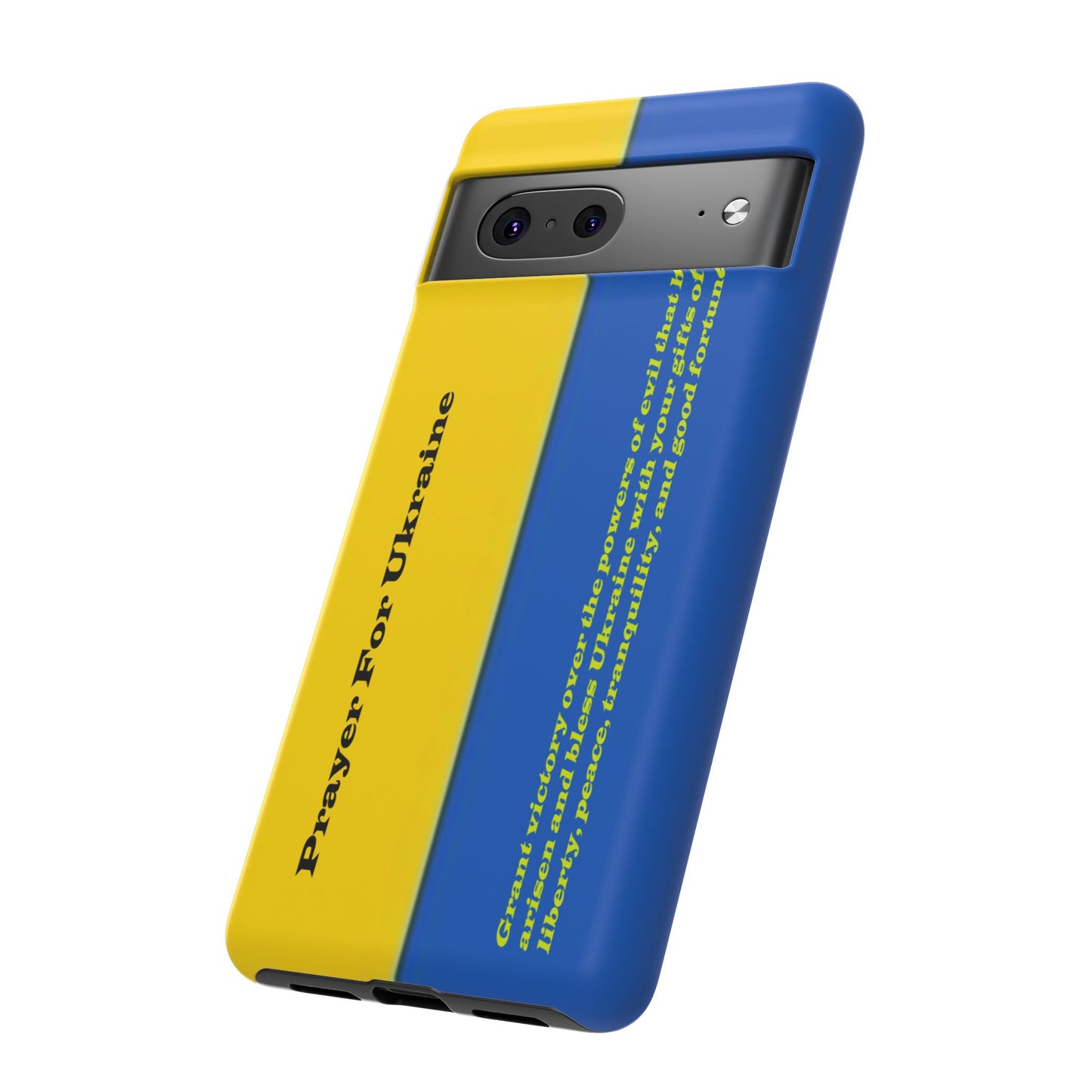 Flag of Ukraine with Prayer - Flag Phone Cases