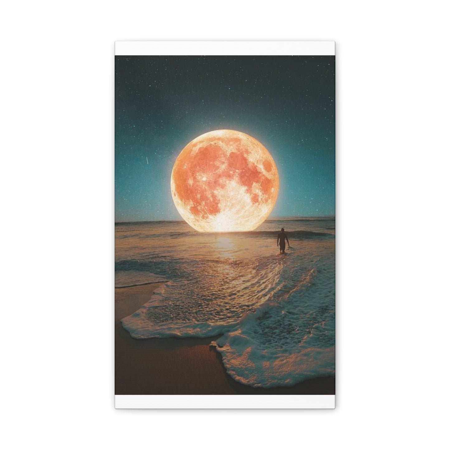 Moon on the water - Canvas Stretched, 0.75"