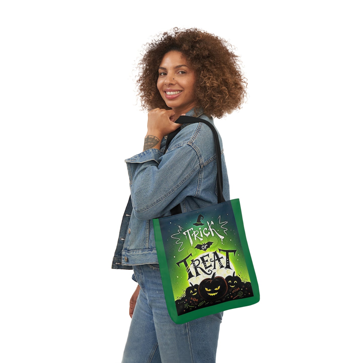 Trick or Treat - Canvas Tote Bag, 5-Color Straps - Halloween