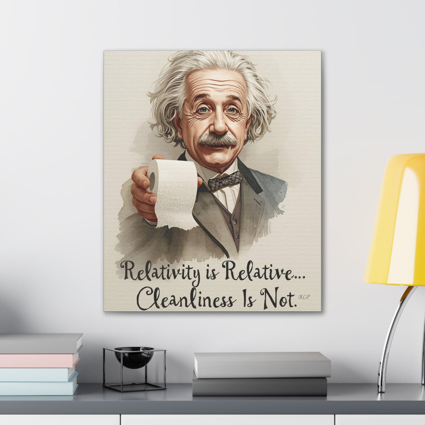 Einstein - Canvas Stretched, 0.75" - 2026 Wall Art - Bathroom Humor