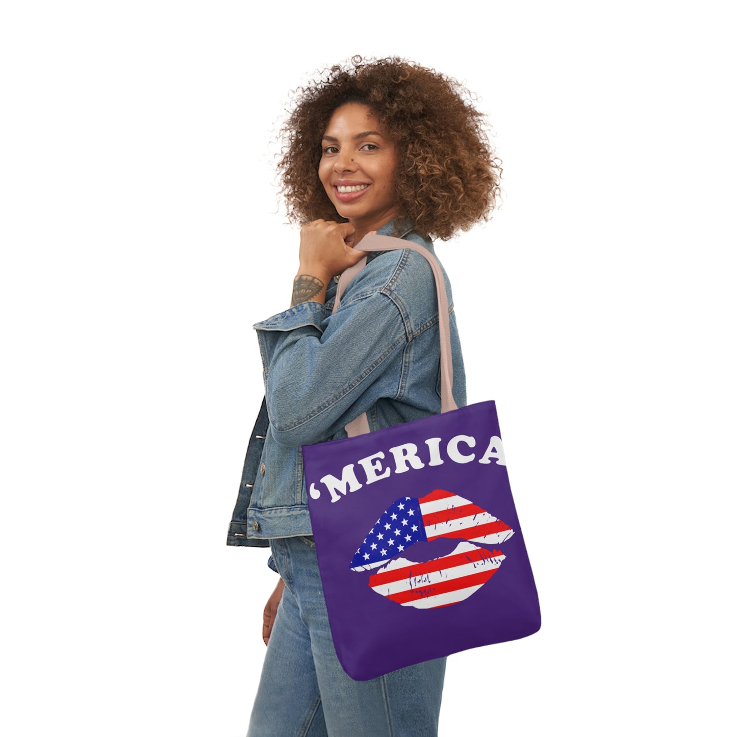 America - Canvas Tote Bag, 5-Color Straps