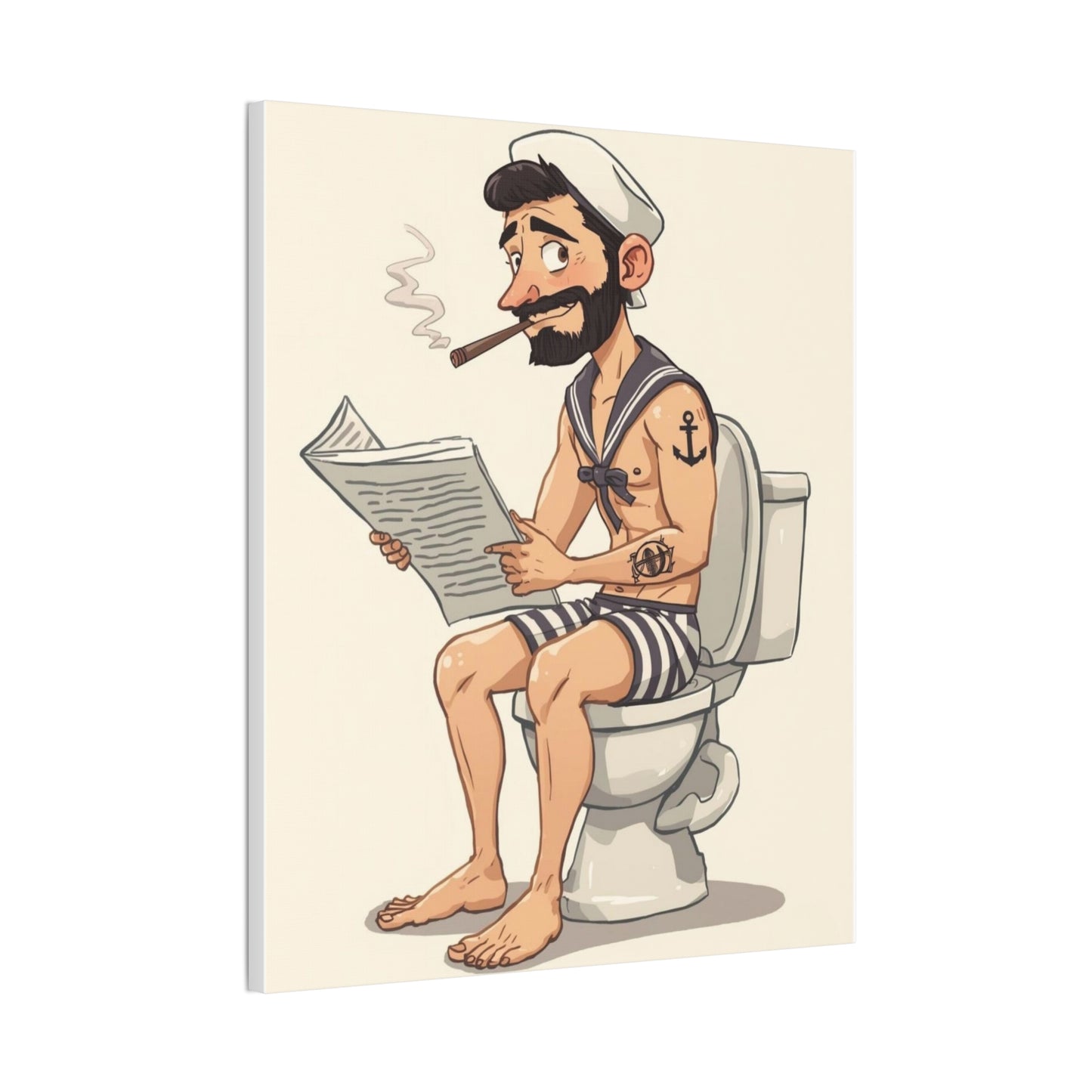 Sailor on the can - Canvas Stretched, 0.75" - Wall Art 2026 - Bathroom Humor