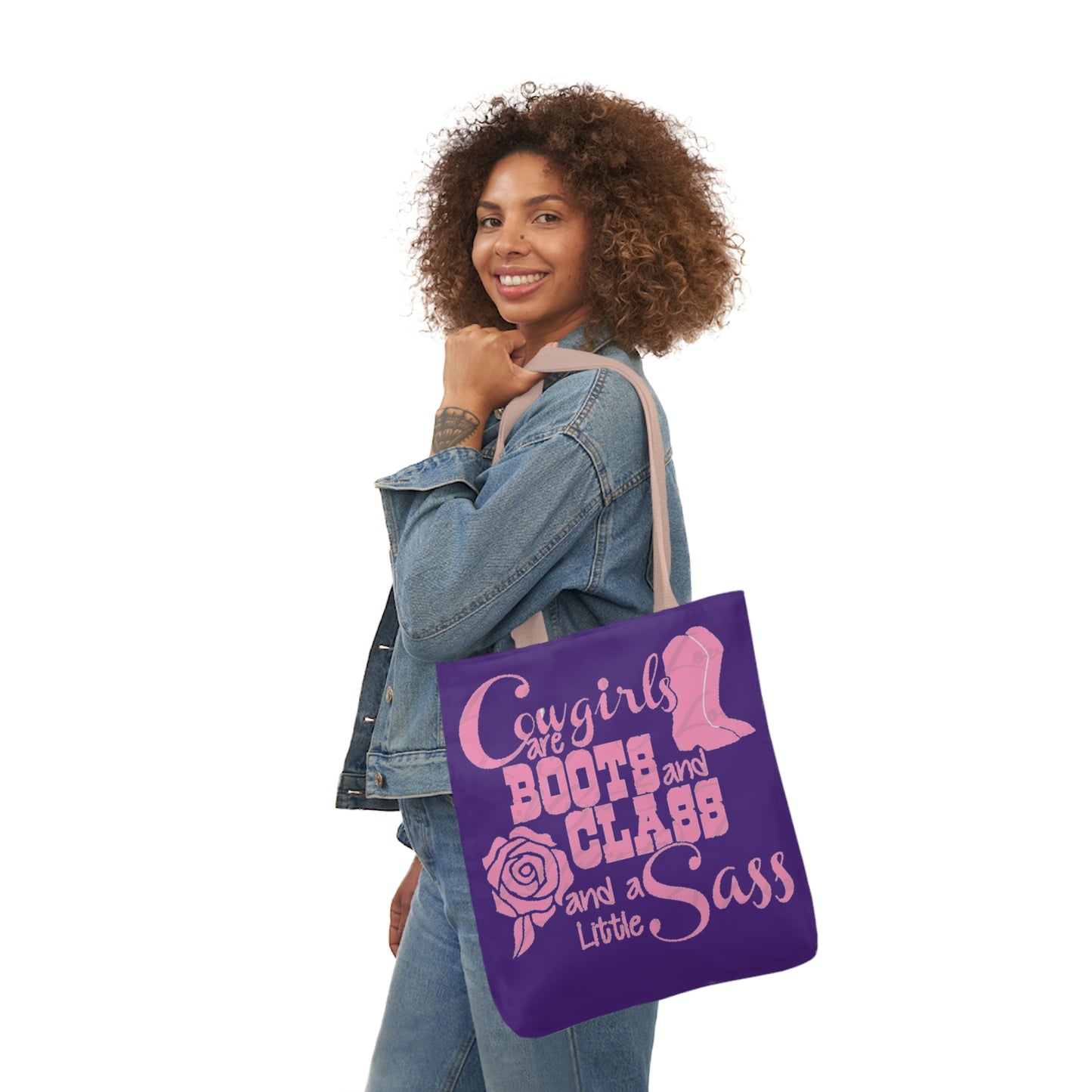 Cowgirl - Canvas Tote Bag, 5-Color Straps