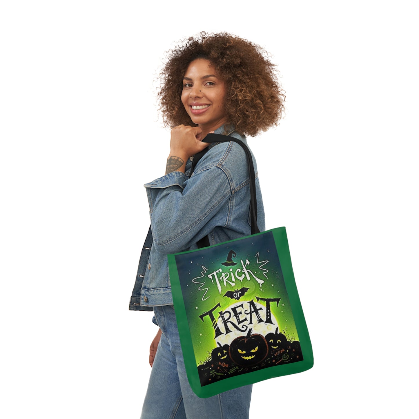 Trick or Treat - Canvas Tote Bag, 5-Color Straps - Halloween