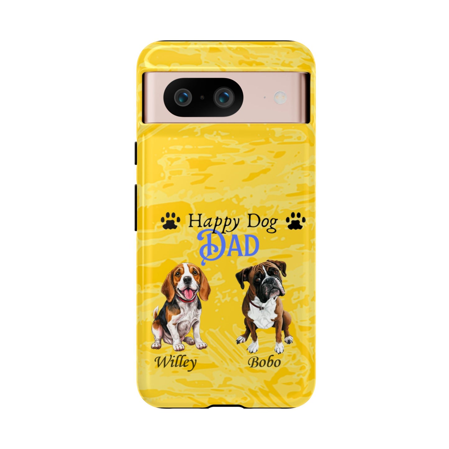 Happy Dog Dad - Personalized - Whimsical Phone Cases - Father's Day