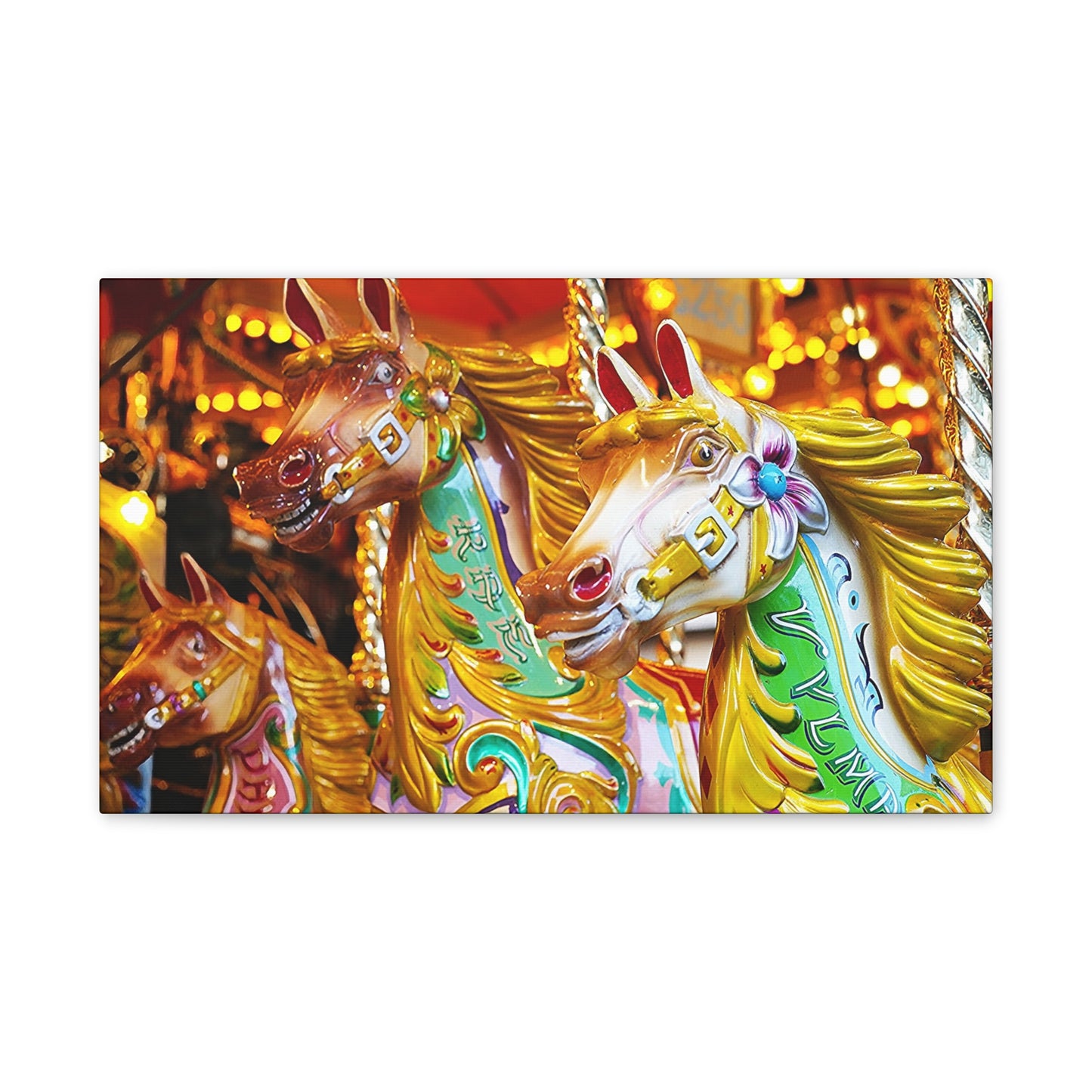 Carousel Horses 1 - Canvas Stretched, 0.75"