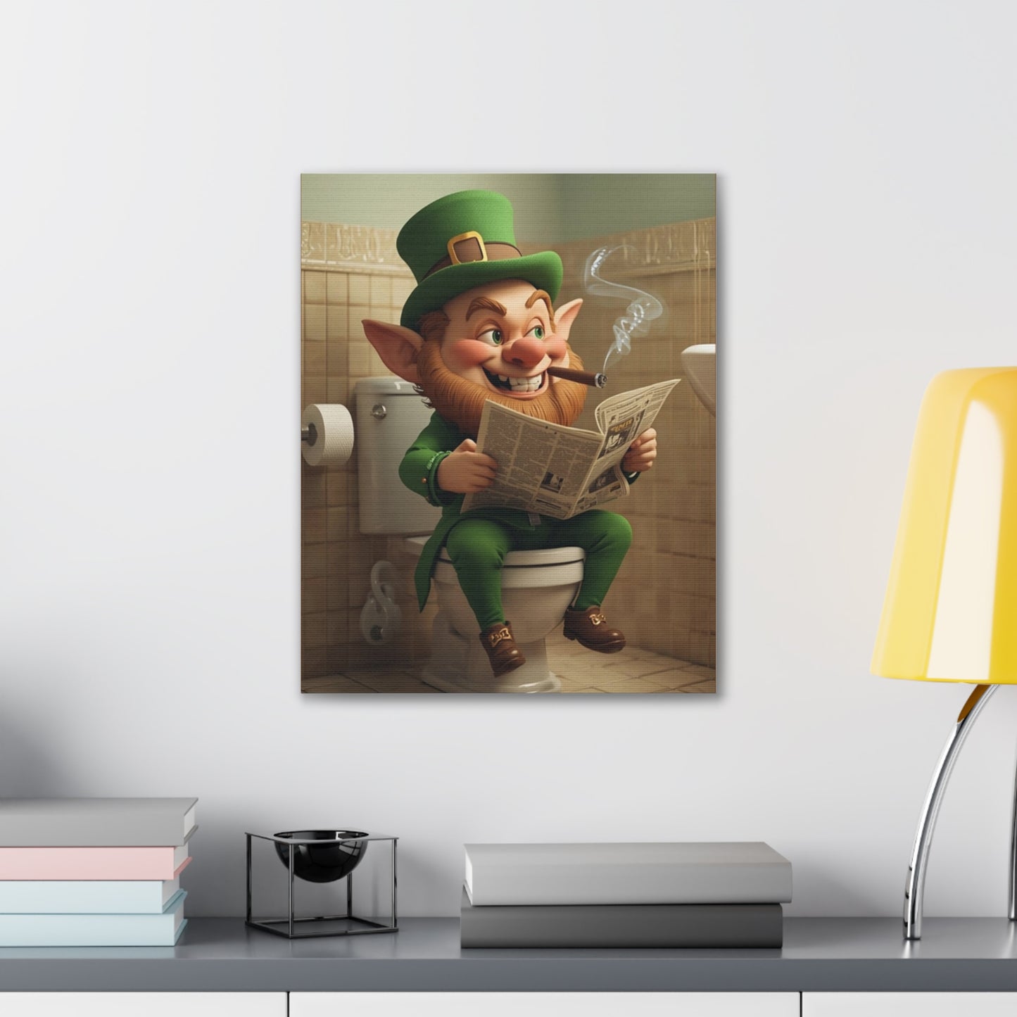 Leprechaun - Canvas Stretched, 0.75" - Wall art 2026 - Bathroom Humor